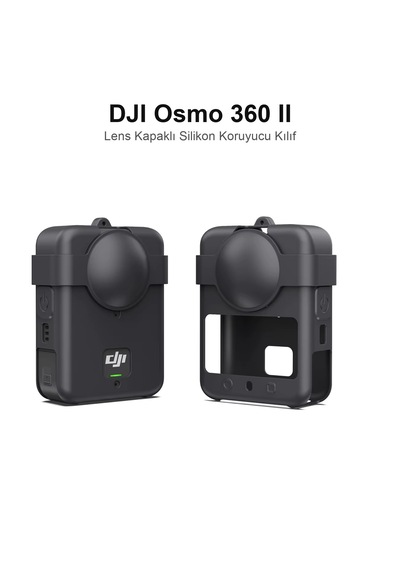 Newdaki Djı Osmo 360 / Osmo 360 2 Uyumlu Lens Kapaklı Silikon Koruma Kılıfı Siyah