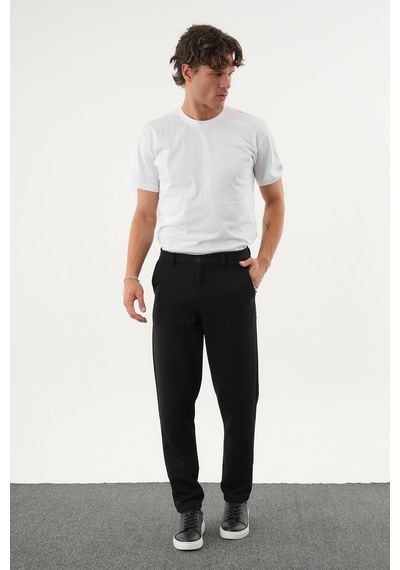 Redline Arden Kışlık Kalın Slim Fit Kemerli Erkek Pantolon Siyah