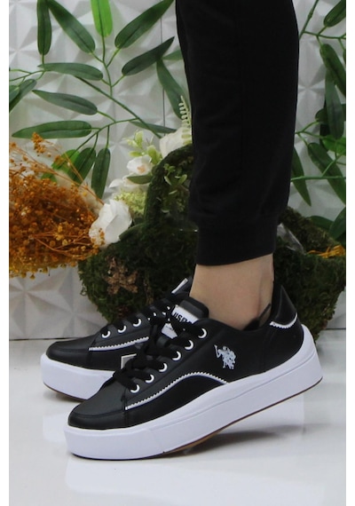 U.s. Polo Assn. Gınger Siyah Beyaz Rahat Sneaker Kadın Ayakkabı 001