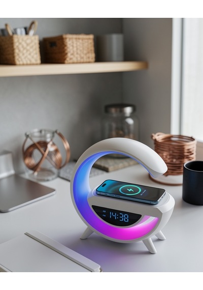 Bluetooth Hoparlör Rgb Işık Gece Lambası Dijital Saat Uczzzgoogledigital-4