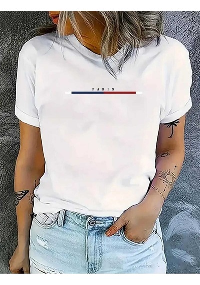 Kozia Outdoors Malkoçbey Paris Baskılı T-shirt Beyaz