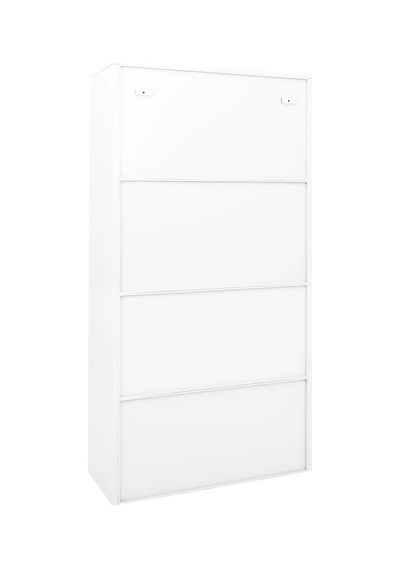 Tr Beyaz Çelik Ofis Dolabı, Sürgülü Kapılı 90 X 40 X 180 Cm, Kilitli Dosya Dolabı, 3 Ayarlanabilir Raf, Belgeler Genel