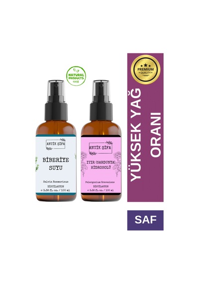 Biberiye Suyu Ve Sardunya Suyu Seti -nemlendirici Ve Besleyici Hidrosolü Seti 2x100ml
