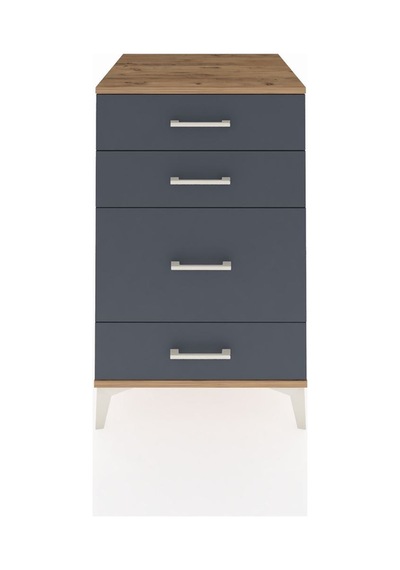 Kronos Komodin 4 Çekmeceli 60x59x96 Çam-antrasit Atlas Çam