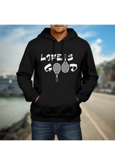 Pisa Art Life Is Good Siyah Kapişonlu Sweatshirt. Hrmsw2033 Siyah
