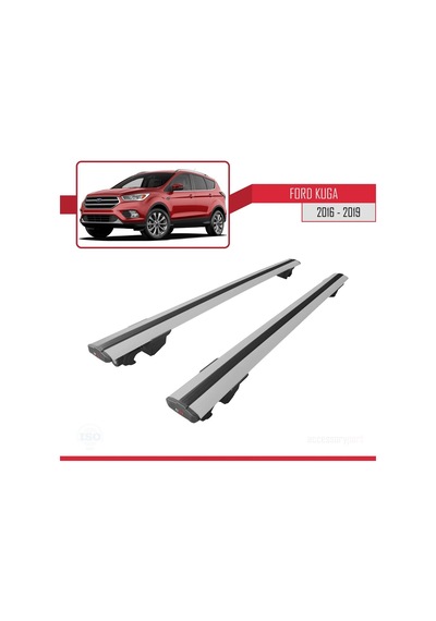 Ford Kuga 2016-2019 Arası İle Uyumlu Hook Model Anahtar Kilitli Ara Atkı Tavan Barı Gri
