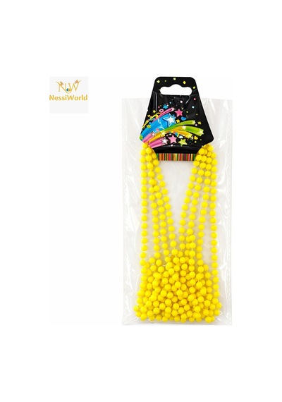 Neon Sarı Boncuk Kolye 80 Cm Retro 80 Ler 90 Lar Parti Aksesuarı - Özel Seri Smrg138-s Yetişkin