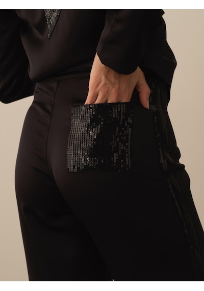 Siyah Formunu Koruyan Oversize Pantolon 201202
