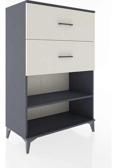 Hyperion Dolap Tek Raflı 2 Çekmeceli 88x44x134 Antrasit-aytaşı Antrasit