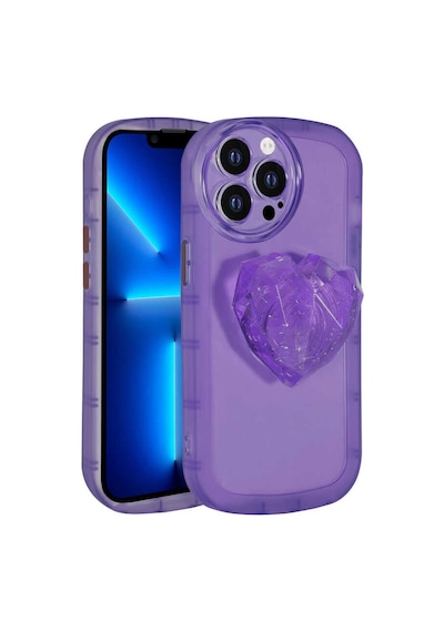 Apple Uyumlu iPhone 12 Pro Max Uyumlu Kamera Korumalı Pop Soketli Renkli Zore Ofro Kılıf-mor Mor -