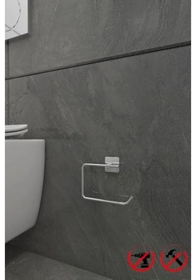 Kare Krom Yapışkanlı Açık Tuvalet Kağıtlığı 16.5 x 12.2 x 11.2 CM