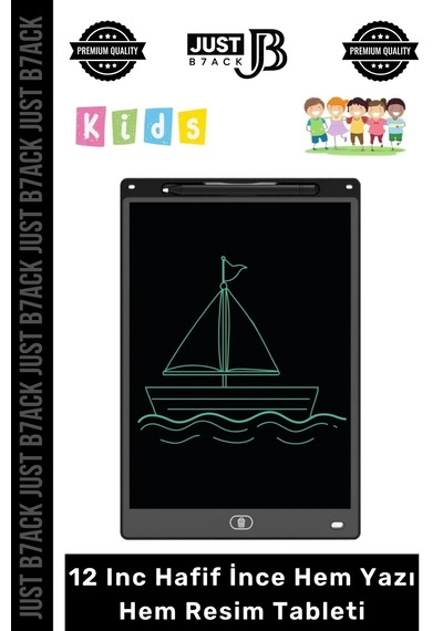 Yazıtableti 12 Inc Lcd Ekran Kalemli Dijital Çizim Tableti Yazı Tahtası Boyama Resim Akıllı Tablet Çok Renkli