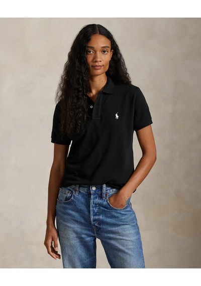 Polo Ralph Lauren Regular Fit Kadın File Polo T-shirt Siyah
