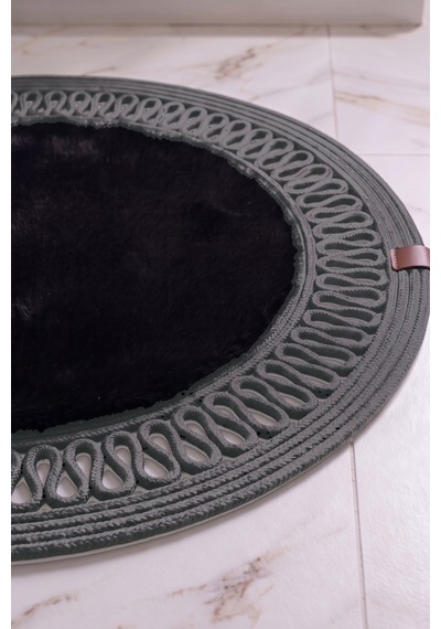 Banyo Paspası Takımı 60x100+40x60 Cm İç Trikot Siyah & Antrasit Gri