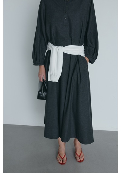 Suud Collection Füme Kaia Düğmeli Maxi Elbise