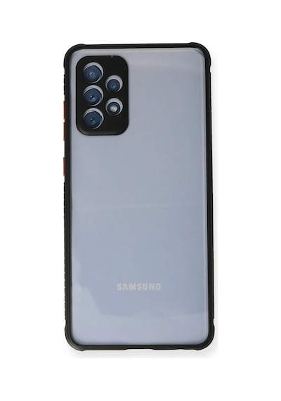 Samsung Galaxy A72 Uyumlu Kılıf Miami Şeffaf Silikon - Siyah