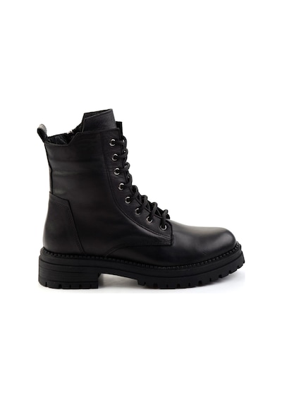 Siyah Hakiki Deri Kadın Bot & Bootie K02040451203 Siyah