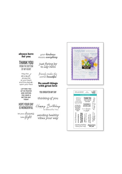 Papercrafts, Inc Clear Acyrlic Stamps By Bibi Cameron-hummingbird Sentiments