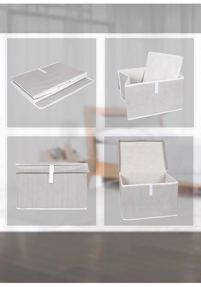 Hueva Home Çok Amaçlı Kutu Mini - Gri 40x30x26 Kumaş Gri 40 X 30 Tr Diğer