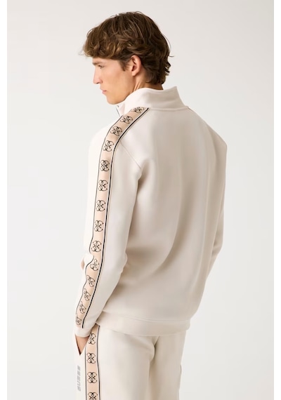 Guess Yan Logo Erkek Fermuarlı Sweatshirt Z2yq10kb3p2 Bej