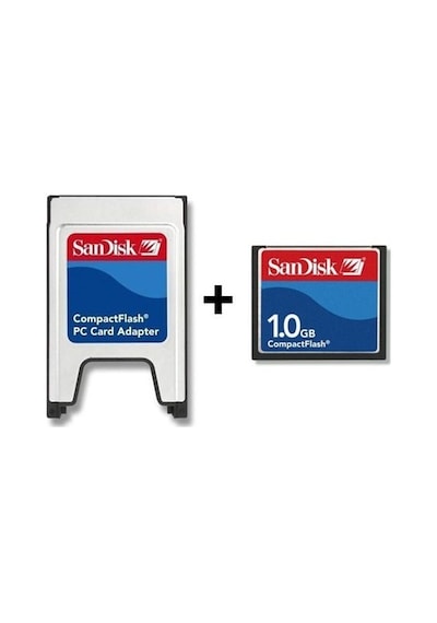 1Gb Cf Compact Flash Kart +Pcmcıa Adaptör