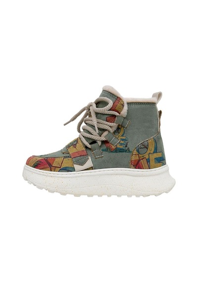 Kadın Vegan Deri Turkuaz Bot - Love Tasarım Multicolor