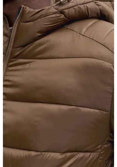 Jack & Jones Jjekıngsley Erkek Kapüşonlu Hafif Şişme Mont Puffer Günlük Rahat Kahve