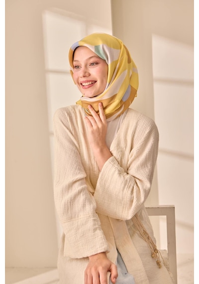 Silk Home Aura Eşarp 140001-08 Butter Yellow, Kahverengi, Bebe Mavi, Mint