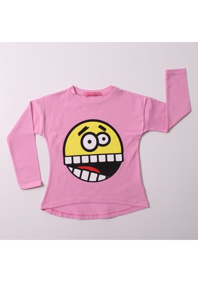 Toontoy Kız Çocuk Sweatshirt Smile Baskılı Pembe