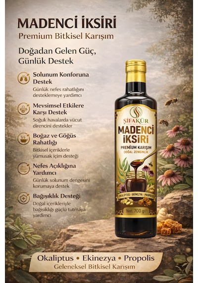 Şifakür Madenci İksiri Propolis Okaliptus Ekinezya Bitkisel Karışım Mevsimsel Destek 700g