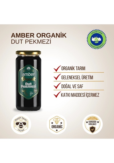 Amber Organik Dut Pekmezi 620 Gr