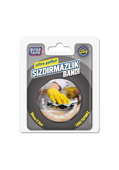 Boss Tape Firin Kenari Seffaf Sizdirmazlik Bandi, 30 Mm X 3 M, Seffaf