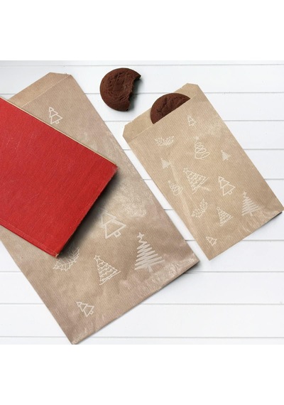 Çam Desenli Kese Kağıdı, Kraft 11x20-100 Adet