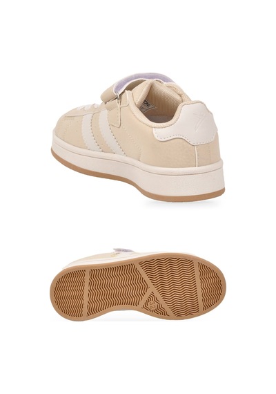 Cool Bej Cırt Bantlı Unisex Çocuk Yürüyüş Ve Spor Ayakkabı Sneaker Coop F