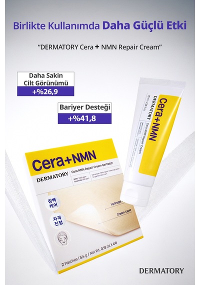 Seramid İçeren Hassas Bariyeri Destekleyen Cilt Bakım Pedi Dermatory Cera+nmn Repair Cream Gel Patch