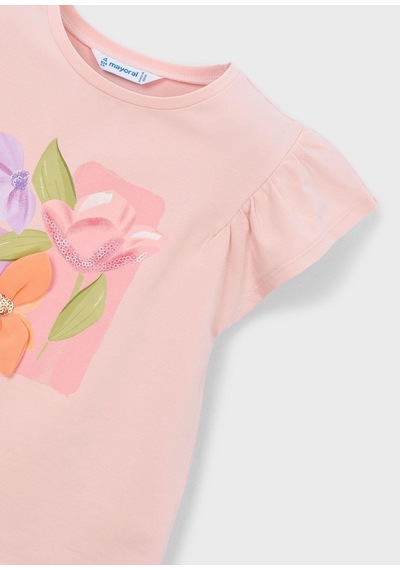 Mayoral Kız Çocuk Baskılı Tshirt Pembe Pembe