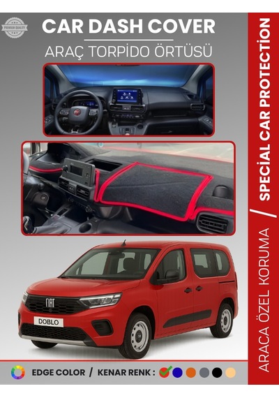 Fiat Doblo 2023+ Torpido Örtüsü Ön Göğüs Torpido Koruma Çatlamayı Engeller Tam Uyum Hızlı Montaj - 892 Stiloto