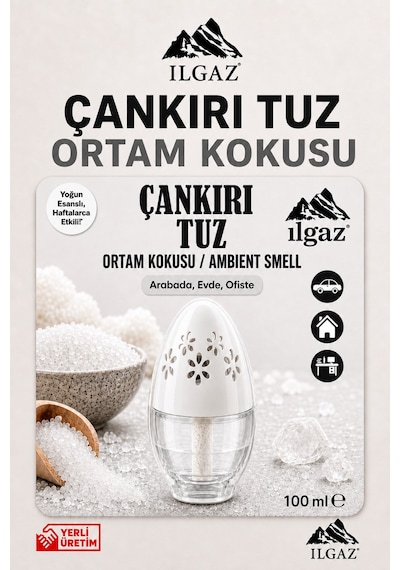 Ilgaz Çankırı Tuz Kokulu Araç, Wc, Oda Ve Ortam Kokusu 100 Ml Ferah Kalıcı Kavanoz Koku Diğer