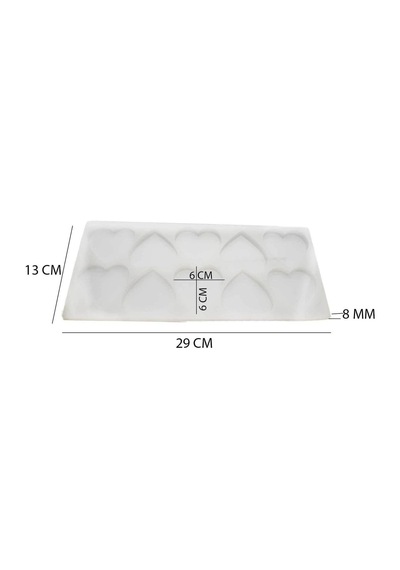 Epoksi Reçine Silikon Kalıp Çoklu Kalp Magnet Kalıbı Seri Döküm Kalıbı 6 Cm 10 Lu Çok Renkli