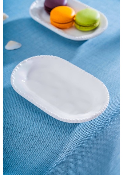 Milano Oval Kayık Tabak - 15 Cm Beyaz