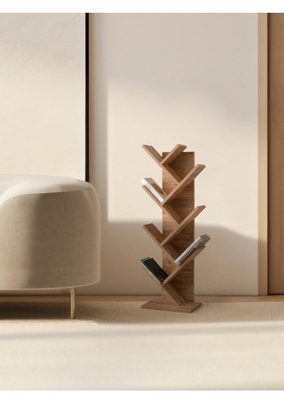 Modern Zikzak 10 Raflı Kitaplık 60x36x156