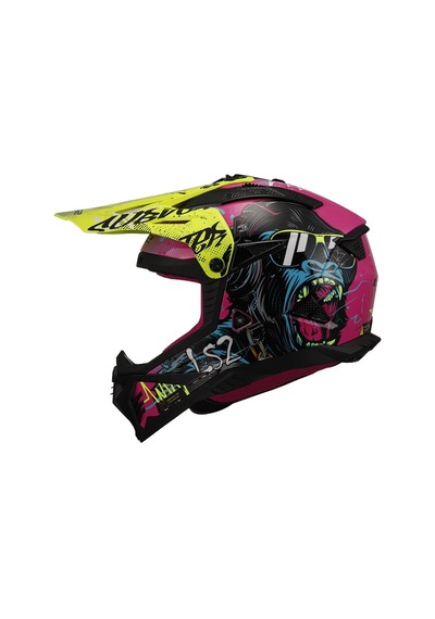 Ls2 Fast 2 Gorılla Mor-neon Sarı Kask Mor