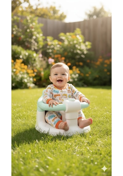 Vavbaby Önden Açılır Bebek Banyo & Bebek Mama Oturağı Mint Yeşili Mınt