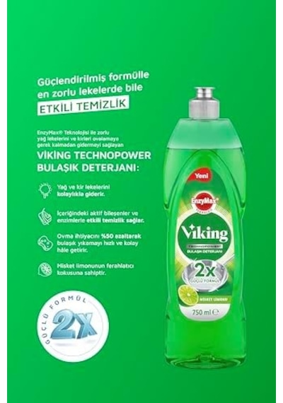 Sıvı Bulaşık Deterjanı Limon Kokulu 750 Ml 1 Adet 2li Paket