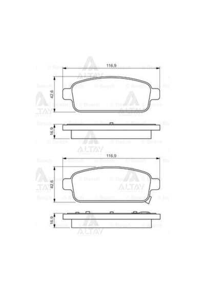 Bosch Chevrolet Cruze / Opel Astra / Mokka 2009-2012 Arka Fren Balatası