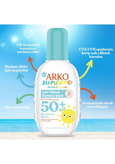 Arko Suncare Spf50+ Çok Yüksek Korumalı Bebek & Çocuk Güneş Kremi 200 ML