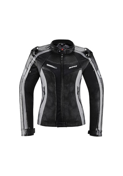 Scoyco Jk152w Motosiklet Montu Kadın 4 Mevsim Dayanıklı Pu Kumaş Motorcu Mont Women Grey