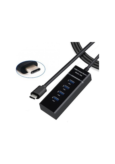 Usb 3.1 Type-C Çoklayıcı - 4 Port Usb 3.0 Hub - Type C To Usb 3.0 (519132659)