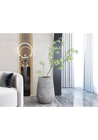 Nuano Consept Zono Serisi Uzun Saksı Koyu Gri 43x45