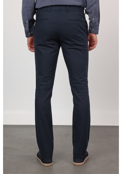 İmza Lacivert Yan Cep Keten Slim Fit Keten Karışımlı Jogger Pantolon 1003260169